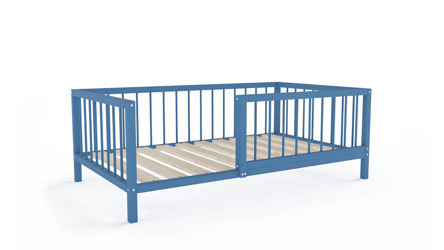 Łóżko dziecięce Daniel naturalne 90 x 160 cm (niebieski)