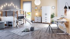 Pokój dziecięcy Cory / Luna z łóżkiem domkiem (8-częściowy)