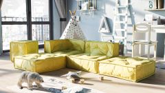 Sofa dziecięca MyColorCube - żółty 5-częściowy zestaw E