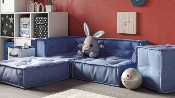 Sofa dziecięca MyColorCube - niebieski 4-częściowy zestaw C